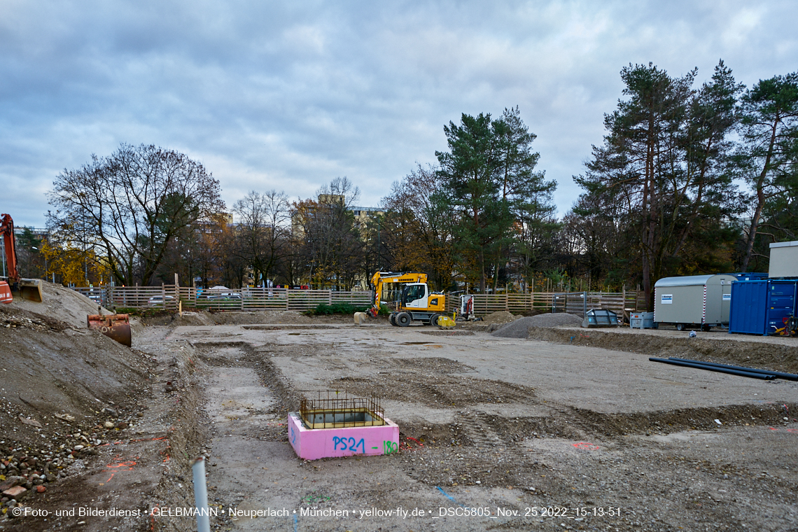 25.11.2022 - Baustelle an der Quiddestraße Haus für Kinder in Neuperlach